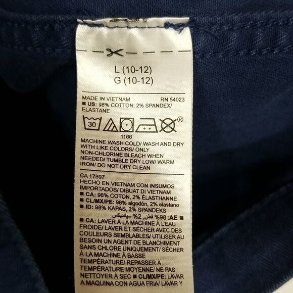 🎁5/$25 Old Navy Shirt Youth Boys Large Blue Denim Front Button Up Long Sleeve - Picture 4 of 7